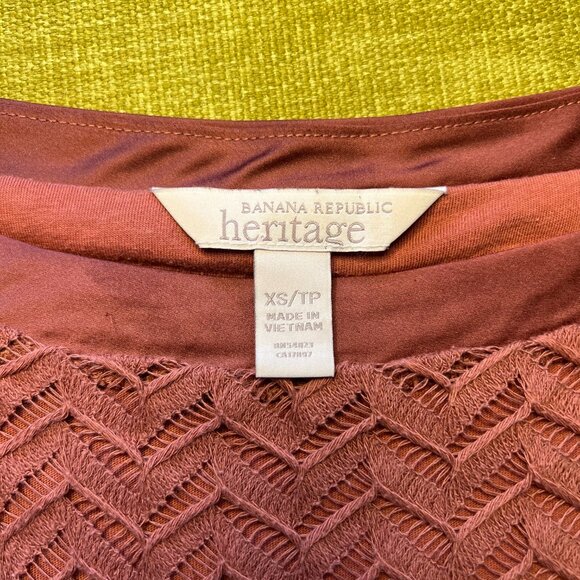 Banana Republic Heritage Collection Terracotta Woven Shift Dress XS - Picture 6 of 11